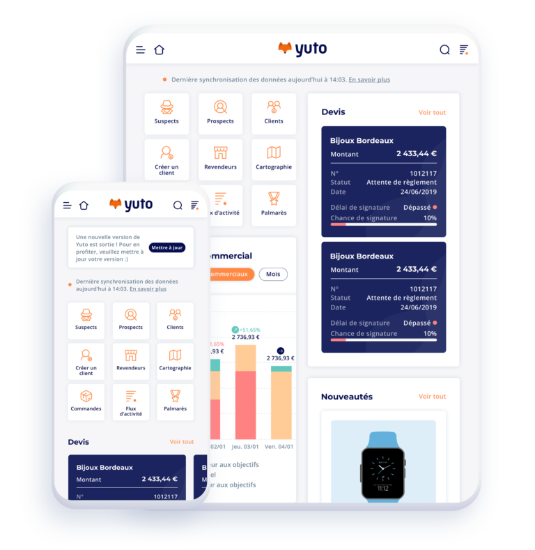 tableau de bord Pourquoi choisir le crm fdv Yuto