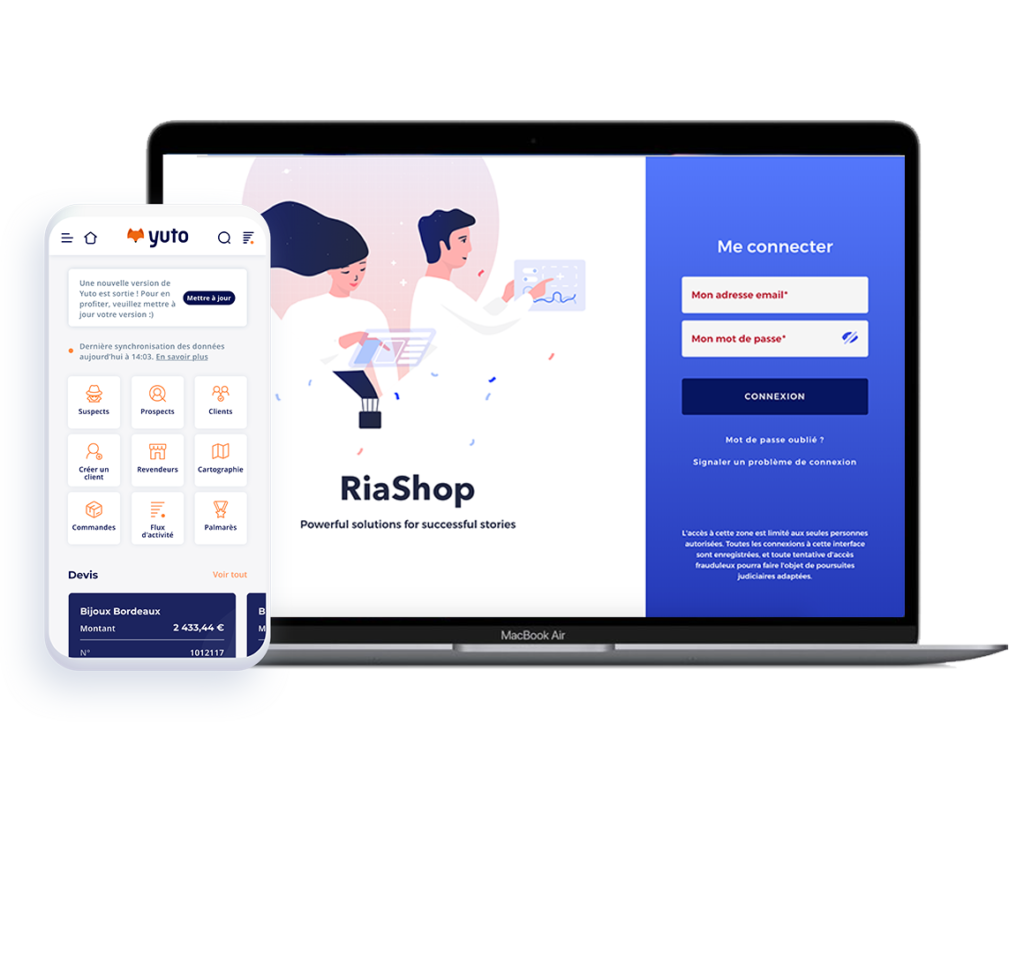 synchronisation riashop crm yuto